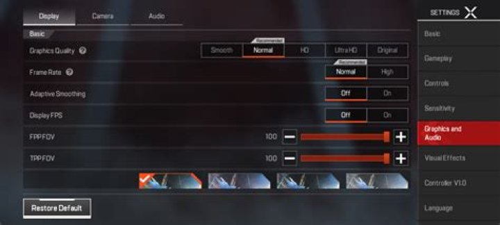 Apex Legends Mobile settings