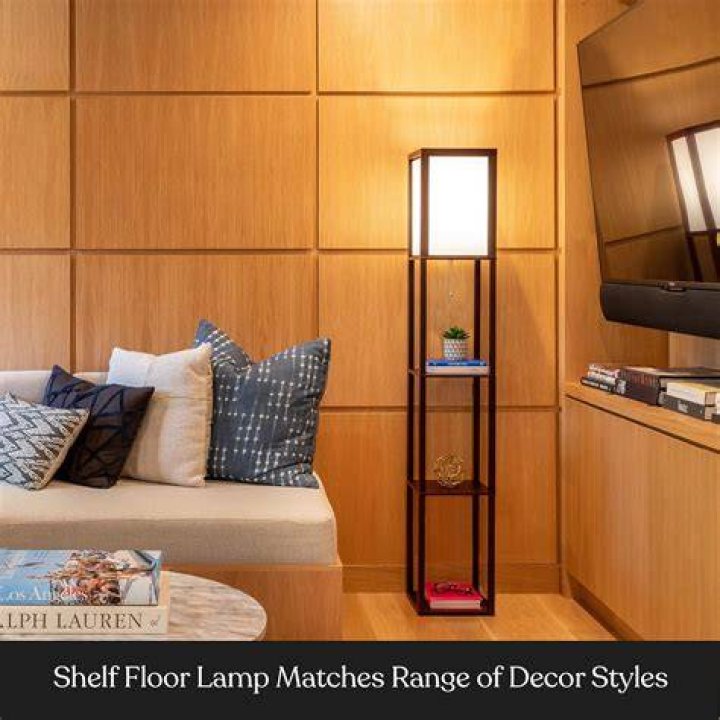 Brightech Maxwell Shelf Floor Lamp Lifestyle