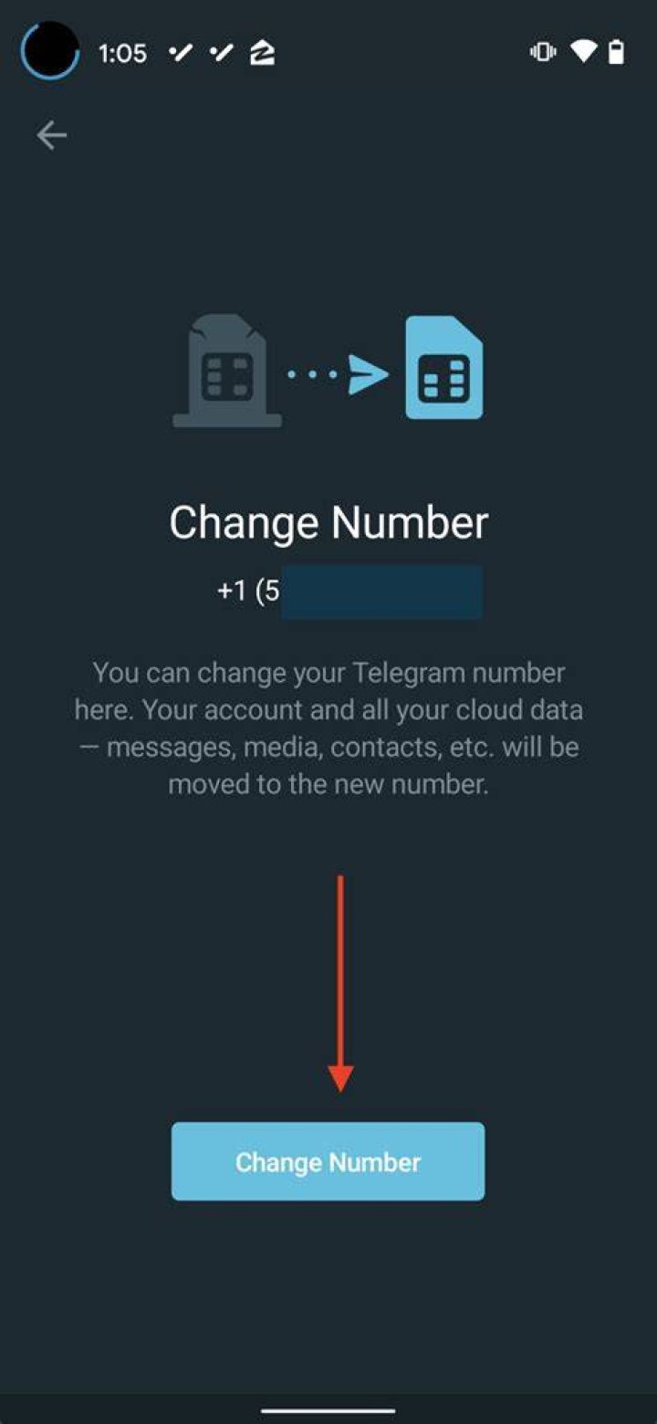 Change Telegram Phone Number Step 1