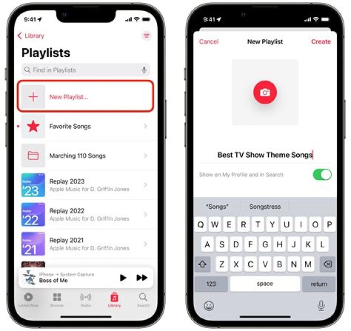 Create new playlist
