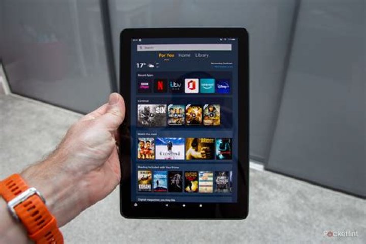Family using Fire HD 10 2021 at dining room table