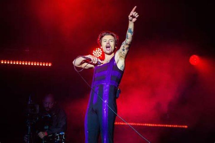 Harry Styles performing with One Direction on Good Morning America's Summer Concert Series in New York City