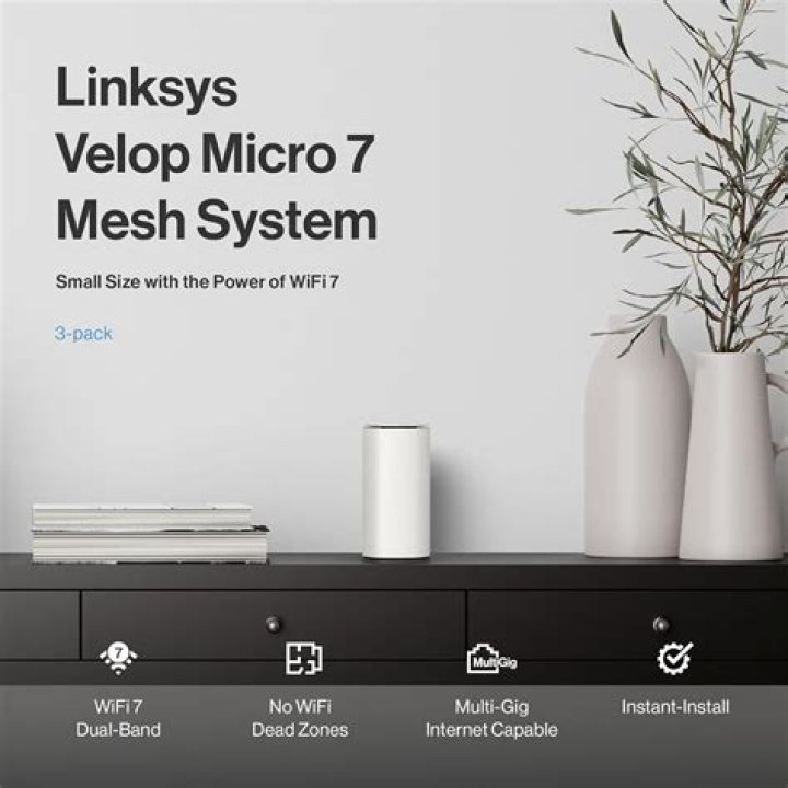 Linksys Velop on a counter