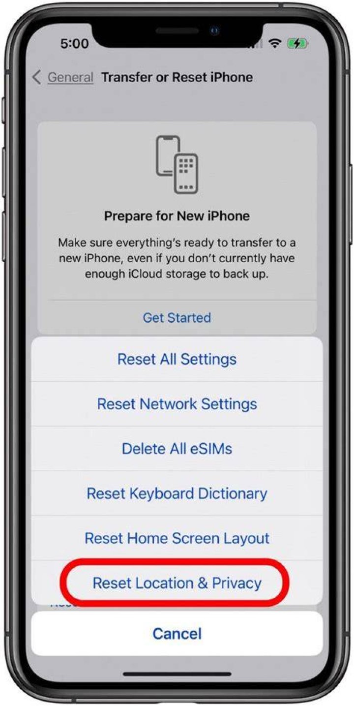 Tap Reset